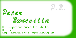 peter muncsilla business card